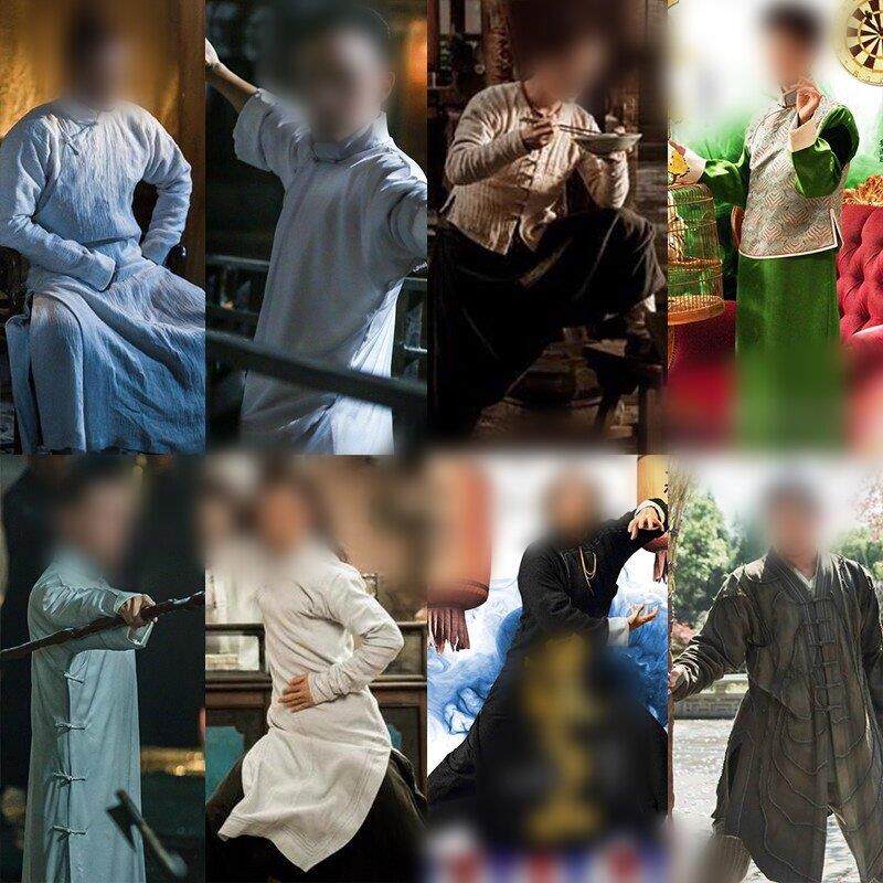 道士下山民国书卷长衫长袍演出服白色革命历史舞台装同款表演服装