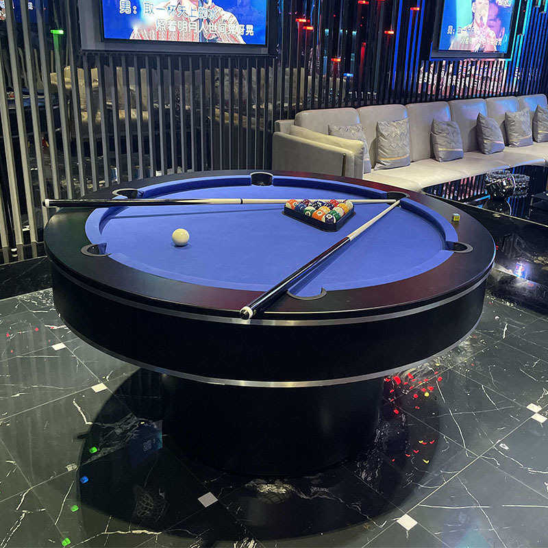 圆形台球桌个性酒吧KTV桌球台美式黑8多功能轰趴馆室内标准型成人