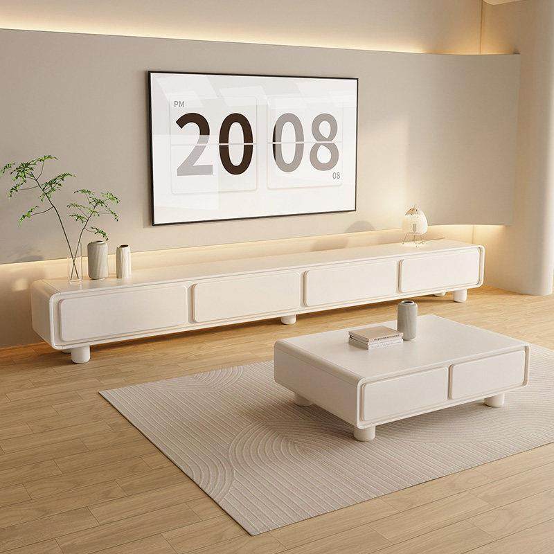 圆角法式奶油风白电视柜茶几组合客厅家用简约现代小户型极简家俱,住宅家具,电视柜,淘宝优惠券,粉丝福利购,淘宝优惠卷