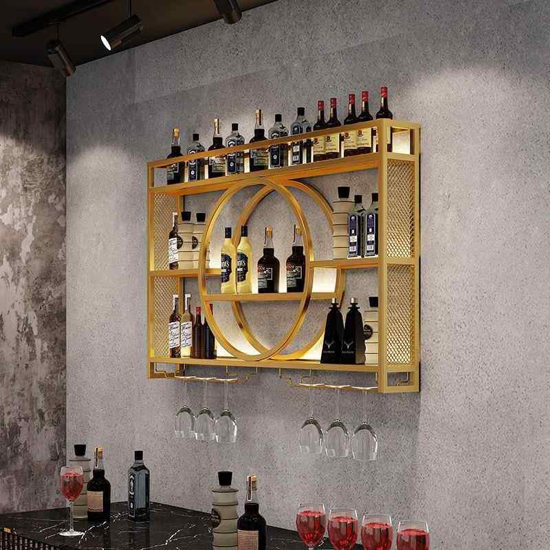 铁置艺吧台酒挂墙pxx59941展示酒柜物架墙上柜餐厅壁挂架式现代红