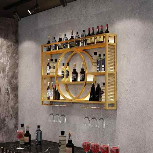 铁置艺吧台酒架挂展墙柜酒柜物架墙上餐厅壁挂式现代红酒架墙倍旺