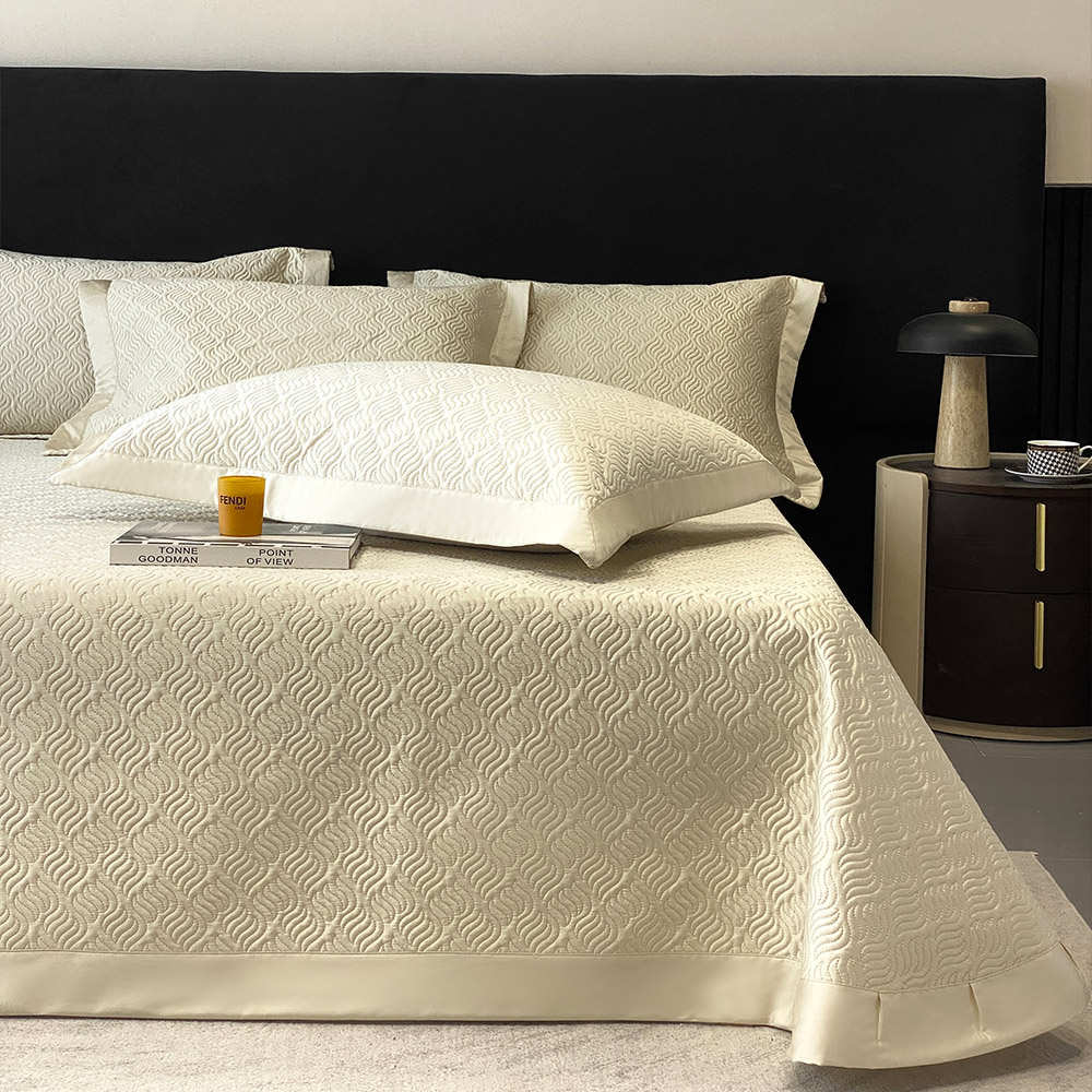 高级感天丝棉床盖三件套韩式绗缝单件冰丝床单席2024新款夏季凉席