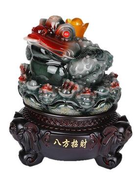 招财金蟾摆件大号三足蟾蜍开业礼品金蝉店铺办公室收银台装饰品