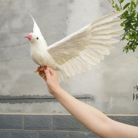 仿真羽毛鸽子家居摆件和平白鸽场景布置婚庆装饰摄影道具动物模型