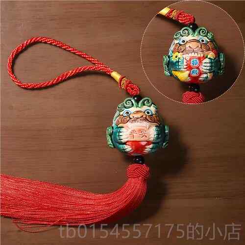 正品双面风狮爷念交趾陶厦品门汽车挂件正金门安招财石平狮子旅游