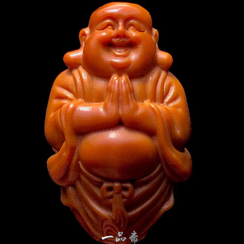 适用于弥勒橄榄核单籽核雕精雕大肚弥勒佛吊坠挂件笑佛手捻文玩手