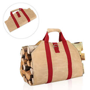 新品柴火袋打蜡帆布伐木袋好卖木柴收纳袋