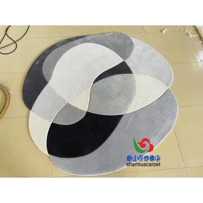 现代简约椭客圆形格中客TZC式厅茶几沙发地子毯卧室房实体店接待