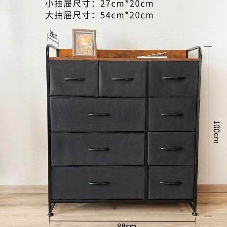 源头厂收纺粘无纺布保收工纳9抽美式简易九斗柜日常纳环材料