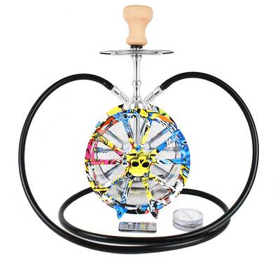 供应水烟单双管大号水烟壶亚克力车轮水烟壶hookah