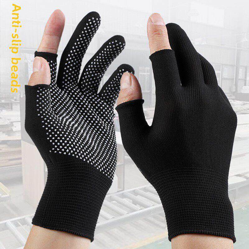 点珠防滑手套劳保尼龙薄款纱线耐磨工作干活点胶透气橡胶劳动防护