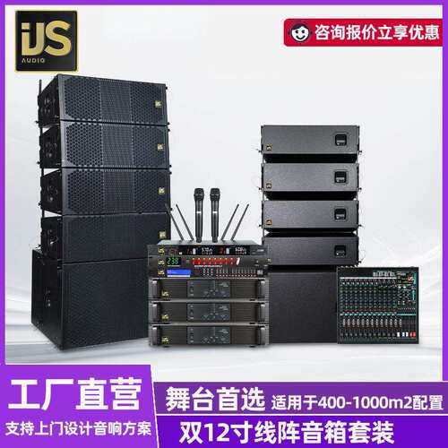 IJS双12寸全频线阵音箱宴会厅学校企业婚庆舞台音响大型演出音箱