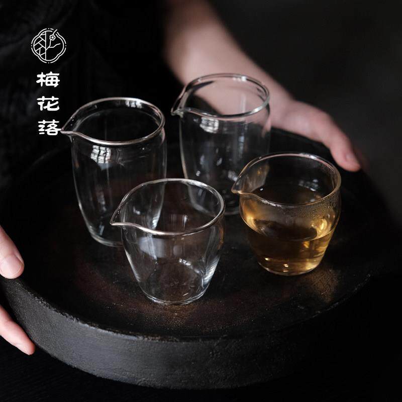 梅花落玻璃公道杯包银口匀杯高透小号耐高温日式分茶器清物堂原创