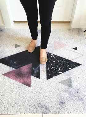 理大户石纹欧式入进门丝圈地垫可口水洗家用厨房IIY门防滑脚垫子