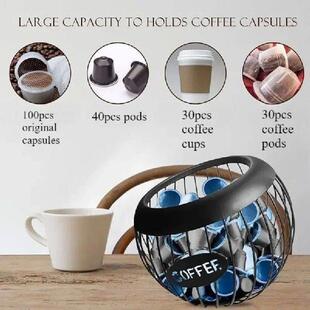 Metal Large Capsules Holder Pod Capacity Coffee