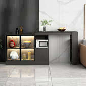 吧台桌家用一体岩板转角轻奢靠墙玄关柜简约客厅伸缩隔断现代酒柜