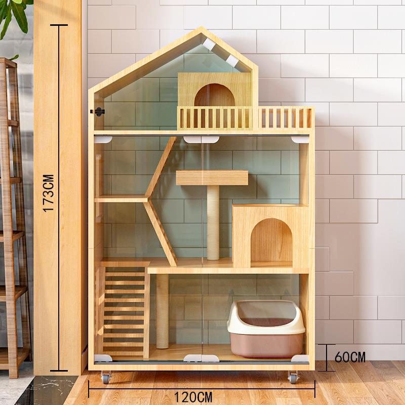 高档可定制实木猫笼用猫子宿舍别墅豪猫华猫柜猫窝猫爬架家屋