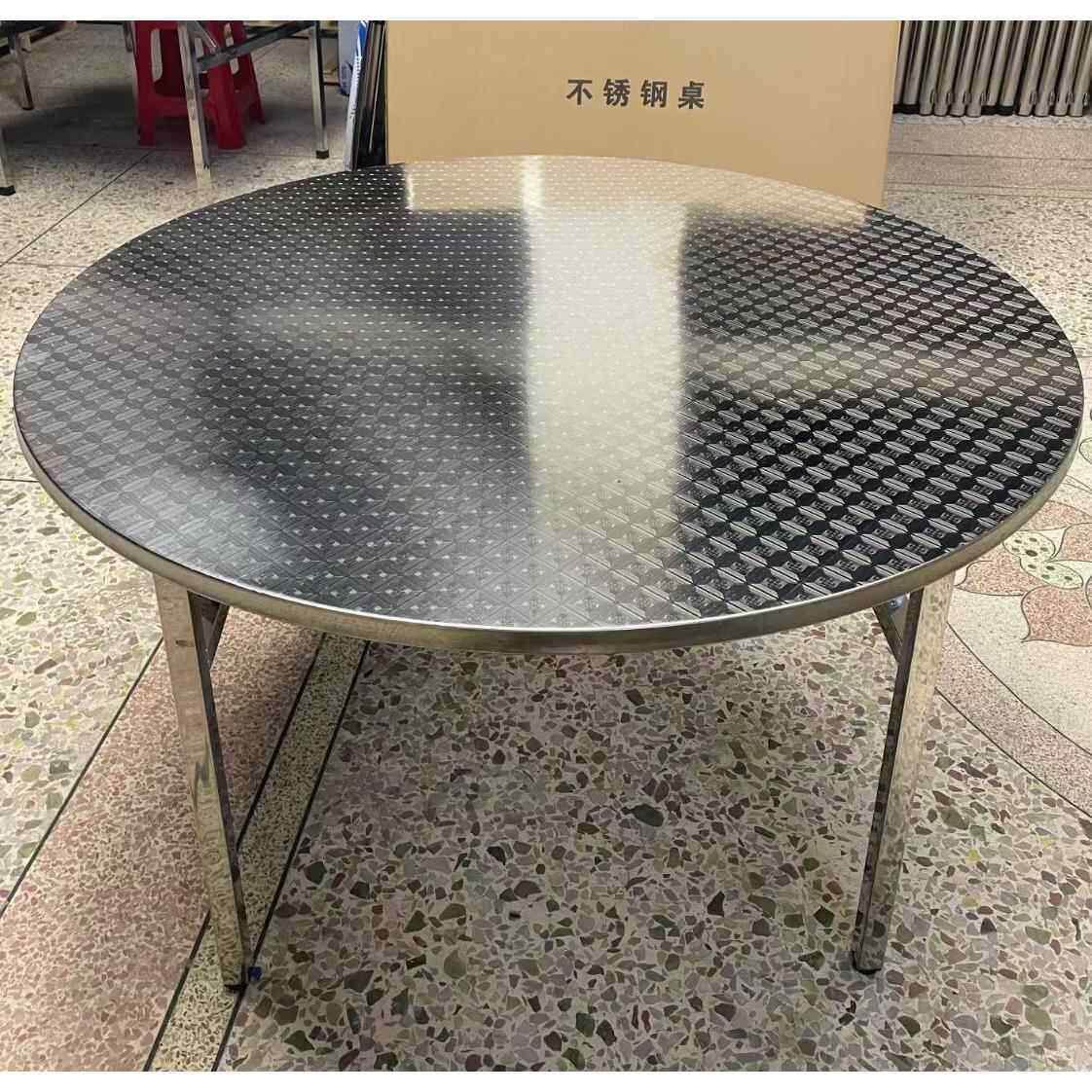 不锈钢连体折叠圆桌不锈钢折叠方桌不锈钢折叠圆桌厨房餐桌操作台