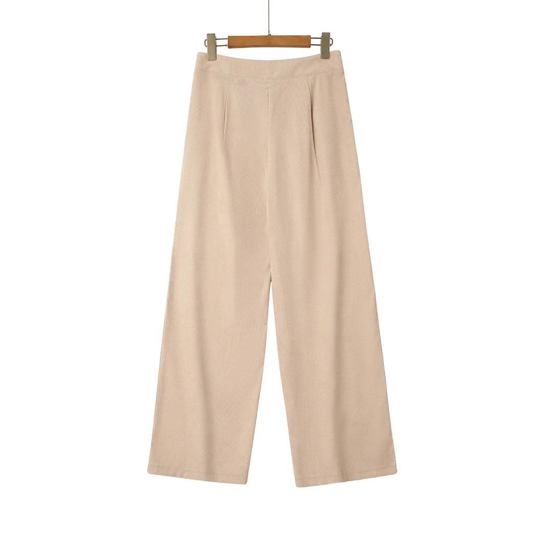Womens commuter style wide-leg loose solid color casual