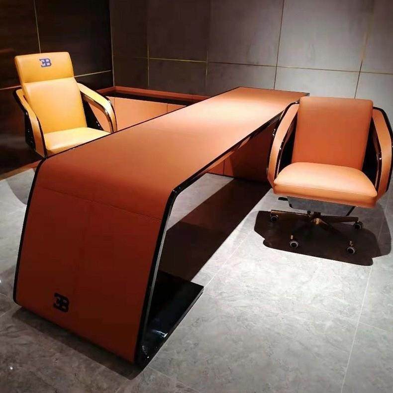 意大利Bugatti布加迪老板椅 墅书奢办华公室房椅总裁别大Bugatti