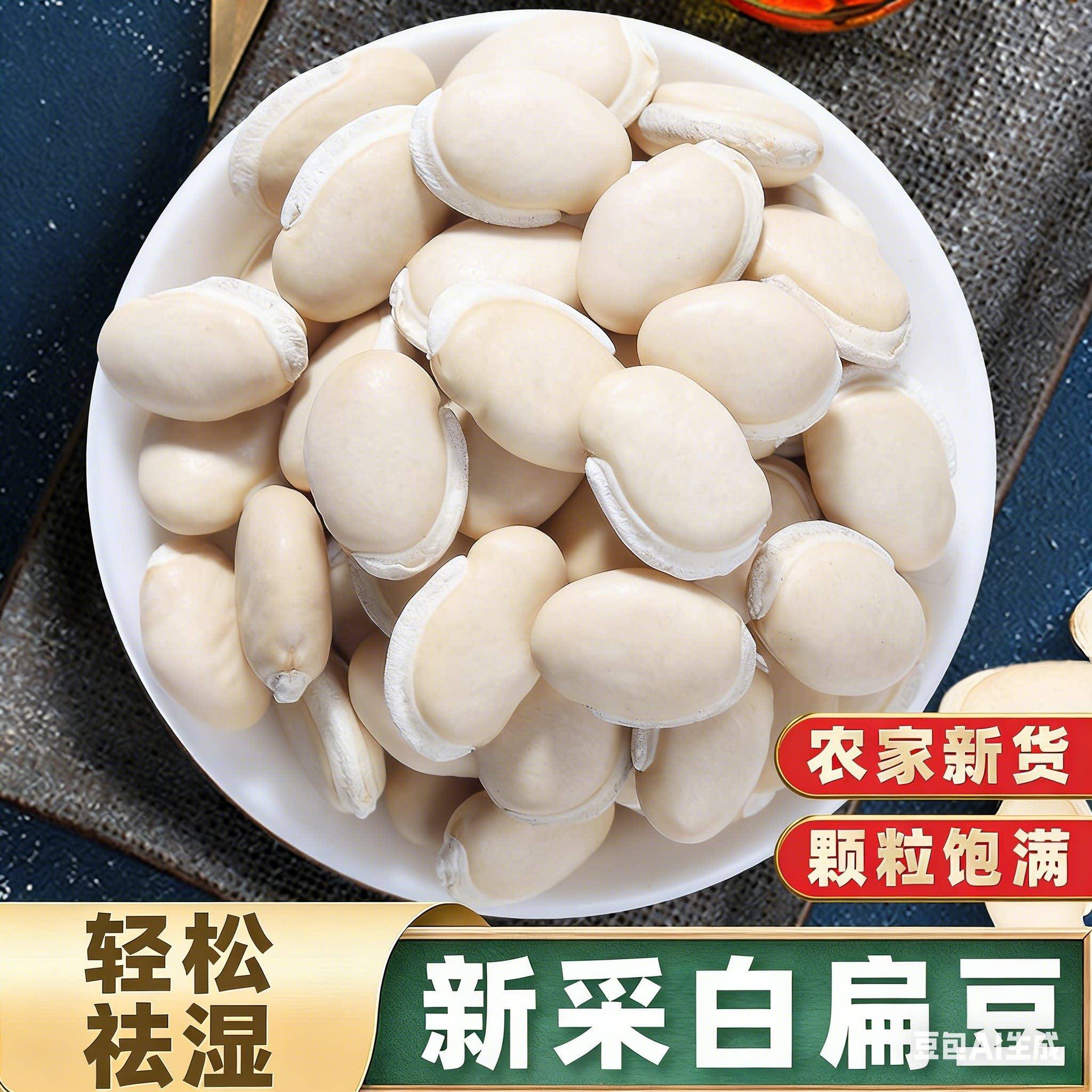 白扁豆云南农家饱满新豆煲粥五谷杂粮豆子白芸豆新货特产散装