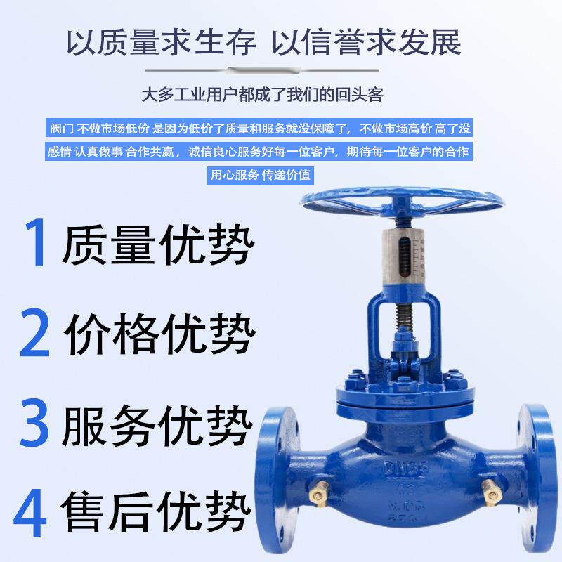WCB手动调节阀304不锈钢节流阀T40H-16C/P铸钢蒸汽导热减压阀DN80
