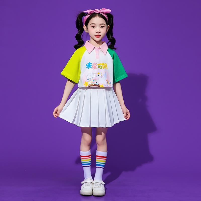 正品儿童演舞出服小学生啦队服装男童大合唱幼儿园女服毕业蹈表演