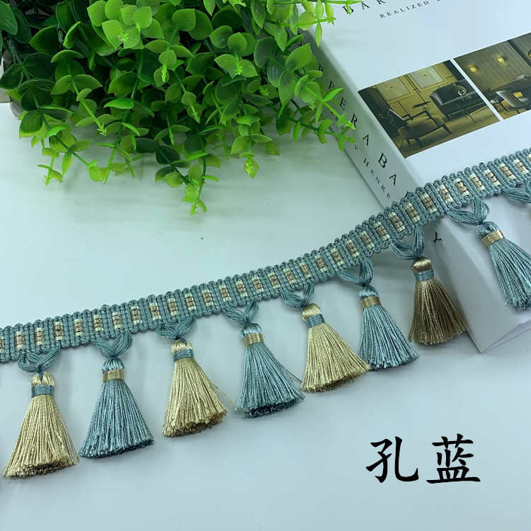 窗帘花边配件辅料抱枕装饰流苏吊坠吊穗美式双色小吊球珠子花边