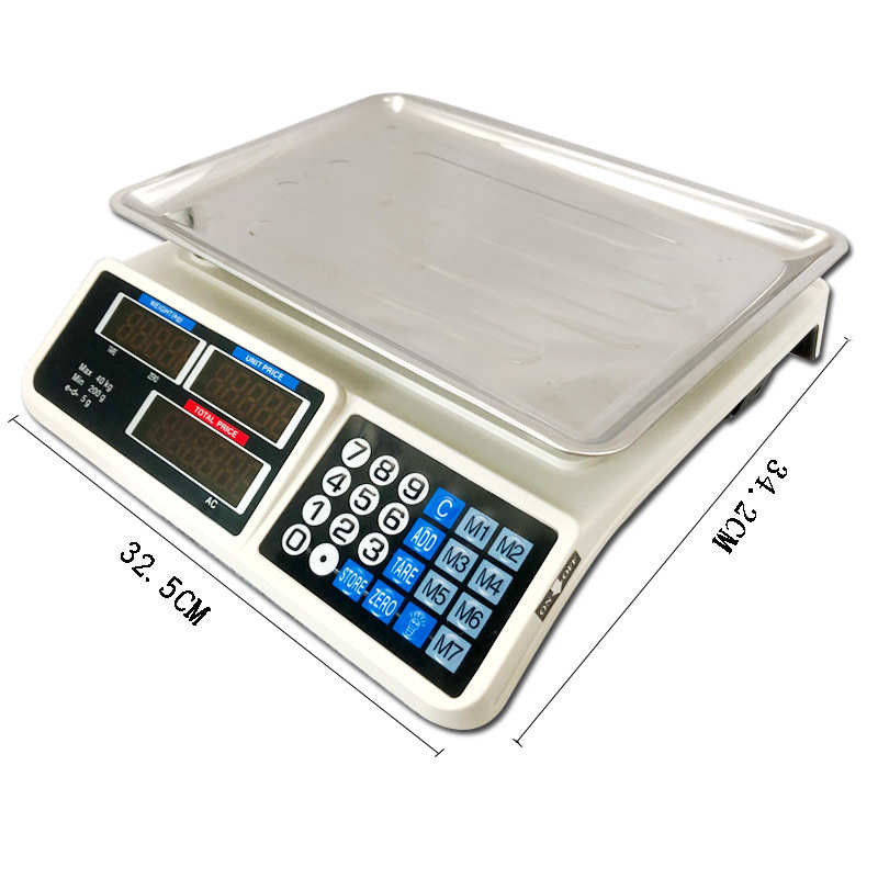 水果秤计价厂家商用秤直供卖菜卖超市秤电子秤称重30kg40kg秤计价