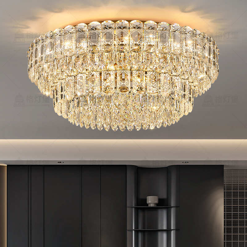 高档奢华水晶灯别墅客厅吸顶灯2025年新款高级感大厅主灯中山灯具