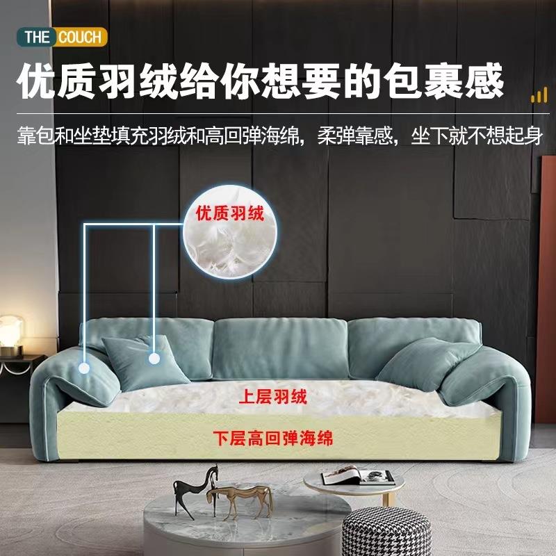 沙发客厅意式极简新款大象耳朵北欧小户型现代轻奢科技皮布艺羽绒