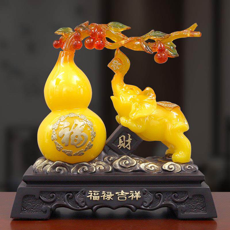 义乌K77314树脂工缸艺品厂葫芦大象福禄吉祥客厅鱼玄家关书桌装品