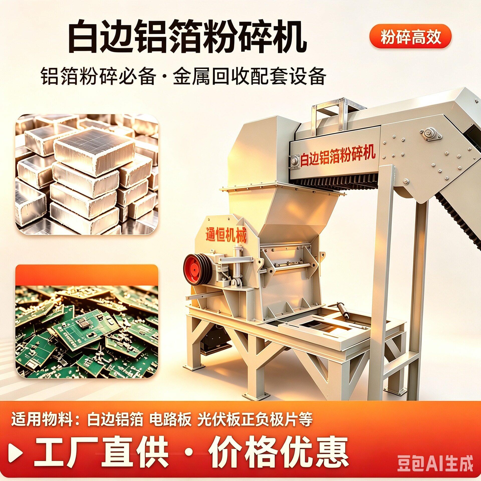 厂家直供价格优惠铝箔粉碎机电路板蜂窝铝板光伏板铝塑板通用