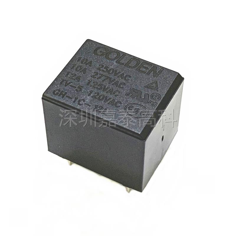 原装GOLDEN高登继电器 GH-1C-5L 12L 24L 10A5脚 5V/12V/24V