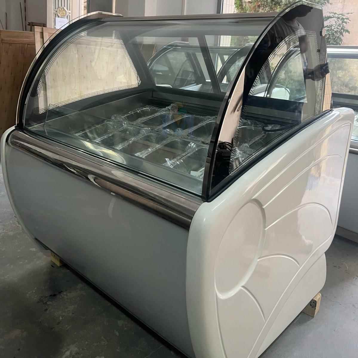 6盘网红硬冰淇淋机展示柜Gelato冰激凌商用冰柜风冷无霜雪糕柜