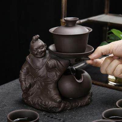 旅行茶具套装家用简约小套自动懒人紫砂泡茶器石磨茶壶便携式茶具
