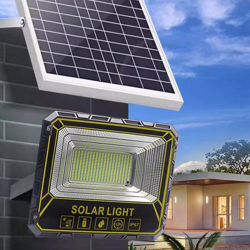 分体式太阳能投光灯100W防水LED泛光射灯家用小区庭院工程户外灯