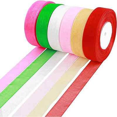 10 Yards/lot Sheer Chiffon Ribbon Organza Satin Ribbons for