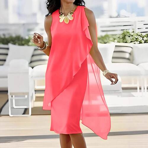 Women's sleeveless dress女性无袖连衣裙