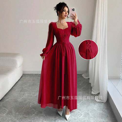 French Elegant Waist Cinched Summer Dress Minimalist And