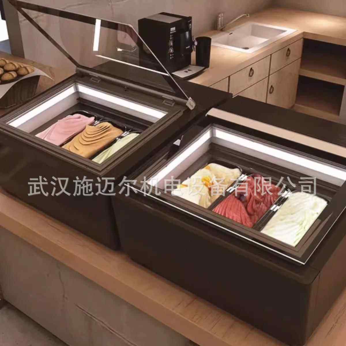 海力冰淇淋展示柜冰激凌冷冻柜小钢炮台式摆摊商用硬质Gelato吧台