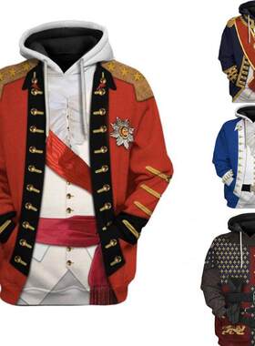 3D Historical Figure Printed Hoodie 3D历史人物印花连帽卫衣