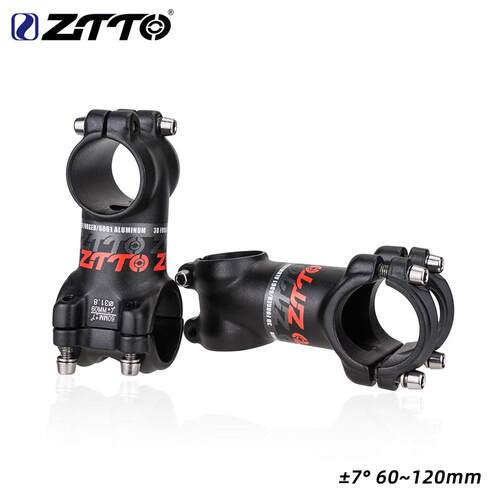 ztto 山地车公路车自行车把立7度60-120mm铝合金磨砂亮黑红标立管