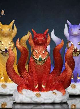 狐家像真身仿汉白玉东北堂口胡家胡三太爷胡三太奶像九尾