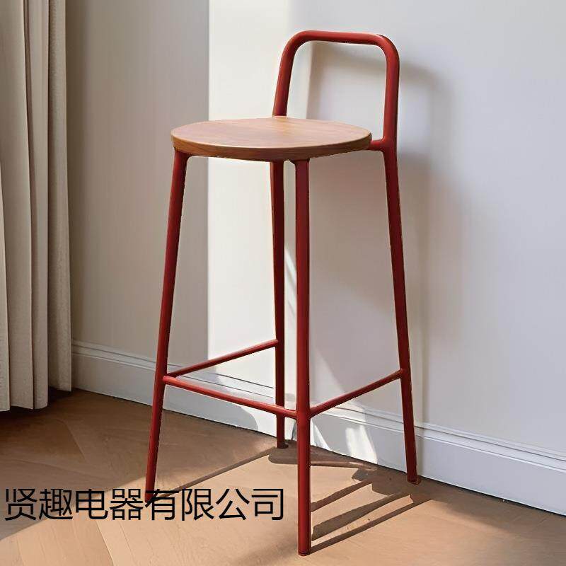 北欧现代简约轻奢设计师户外吧台椅家用酒吧凳网红靠背休闲高脚凳