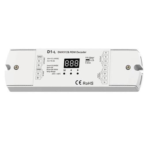 12-24VDC 1路*15A 单通道恒压DMX512&RDM解码器 D1-L