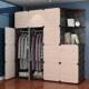 简易衣工柜出租房卧见详情室组装 家用布衣橱大人衣服收2纳子2柜05