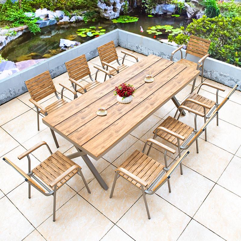 户外桌椅塑木三五件套庭院防腐防水防晒组合休闲室外露天阳台花园