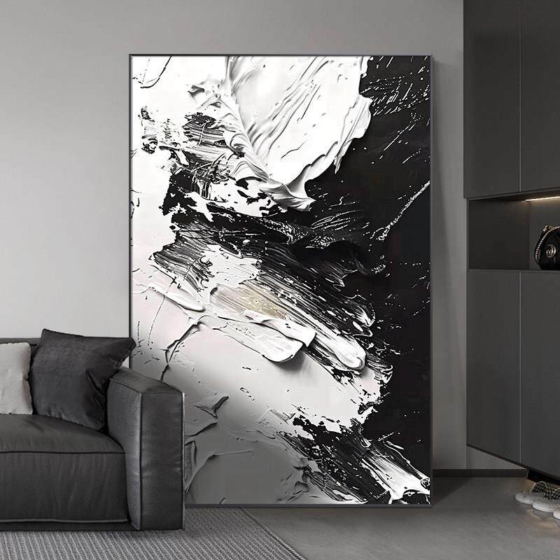 高级浮雕立体肌理感客厅装饰画抽象艺术沙发背景墙落地画玄关挂画