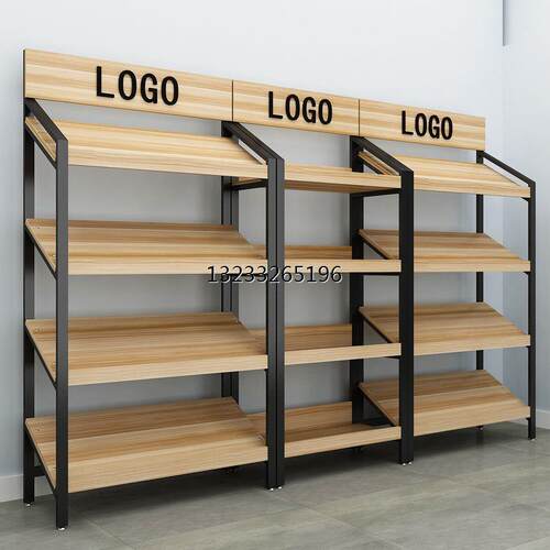 货架展示架化妆品展示柜斜面产品陈列木质样品展柜水果酒货架鞋柜